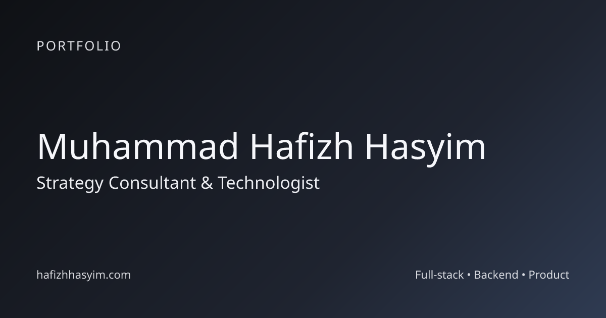 Strategy Consultant & Technologist